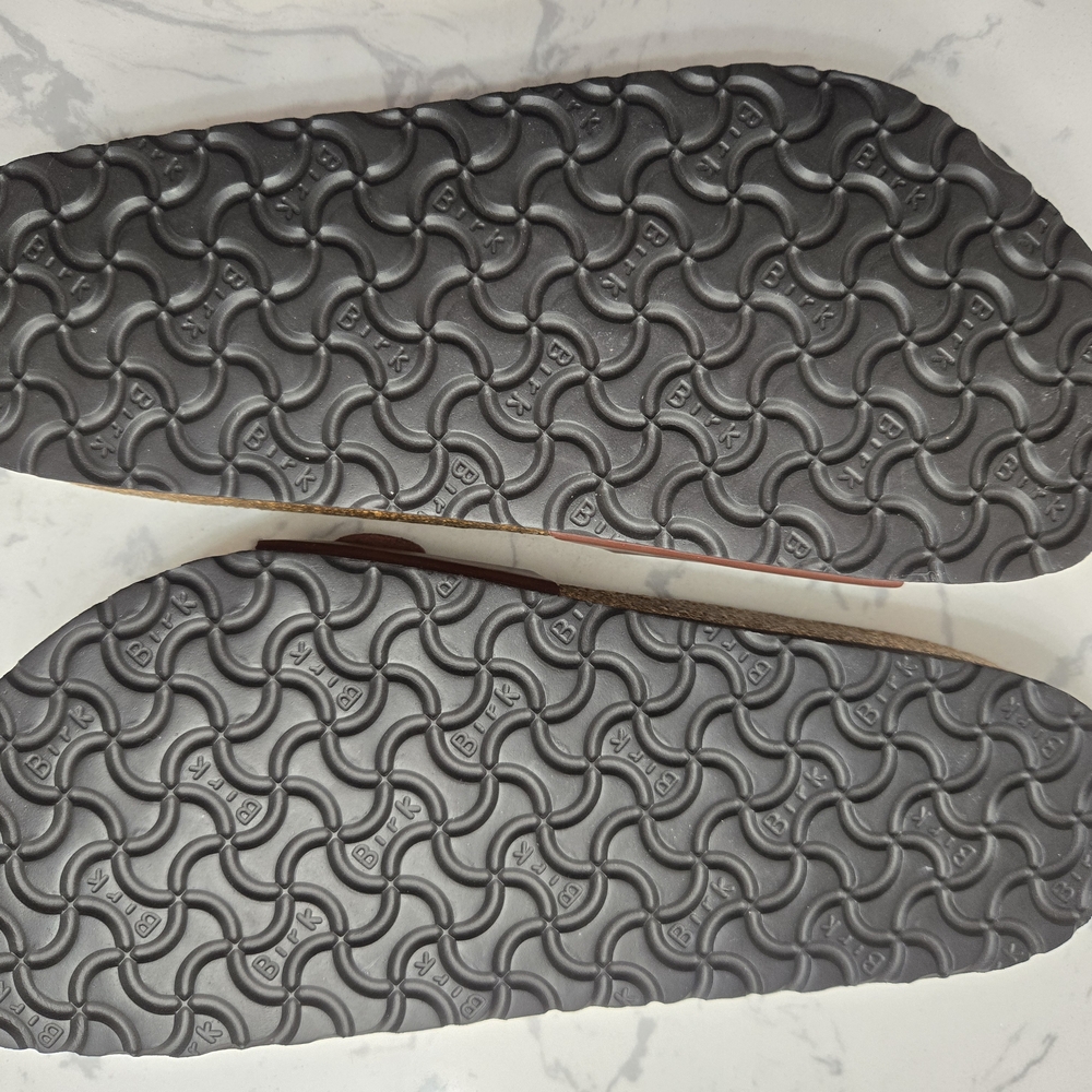 BIRKENSTOCK Slide Sandals with Gold Buckle - Picture 5 of 7